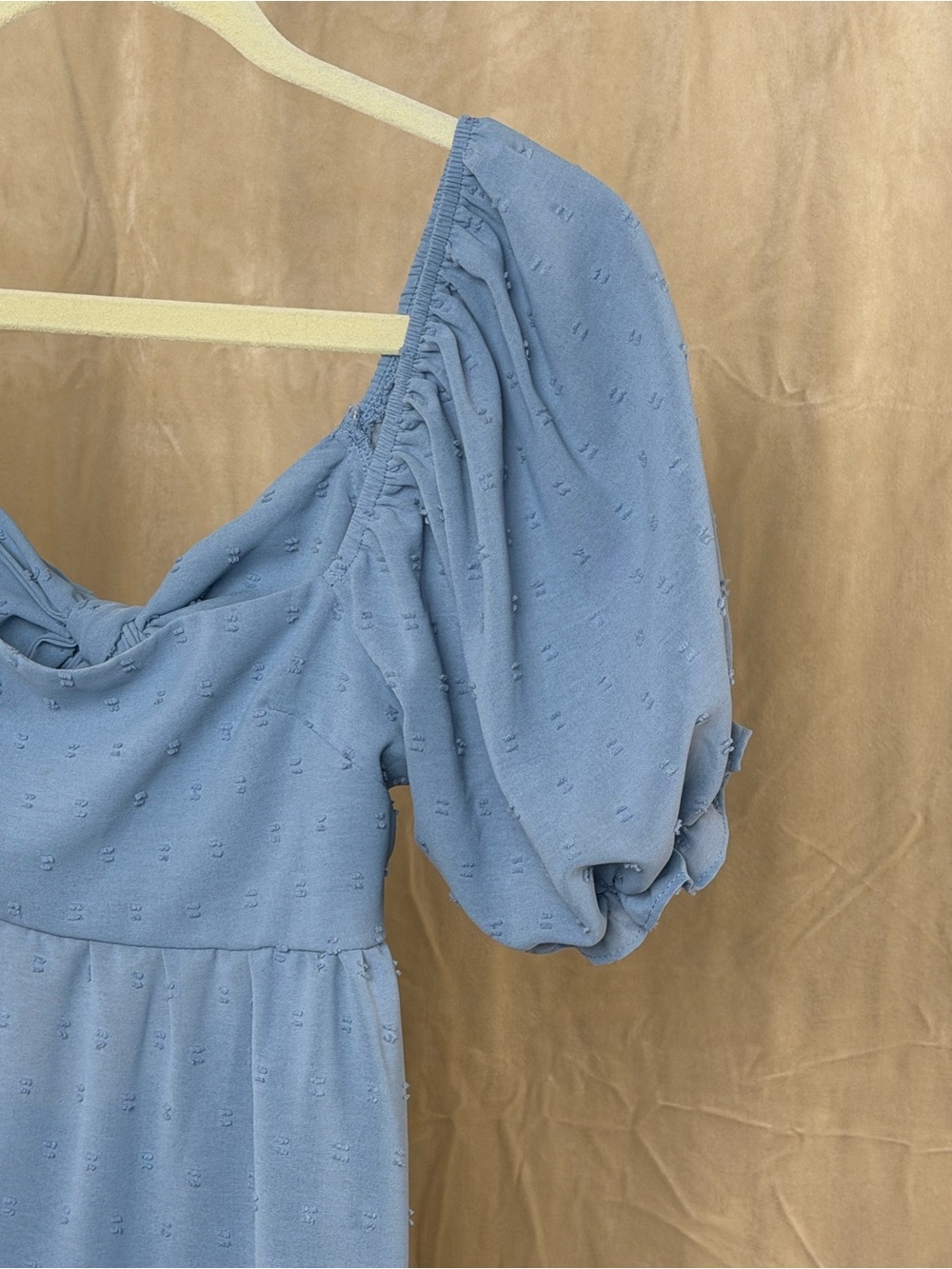 Altar'd State Blue Swiss Dot Tie Back Mini Dress - Picture 4 of 6